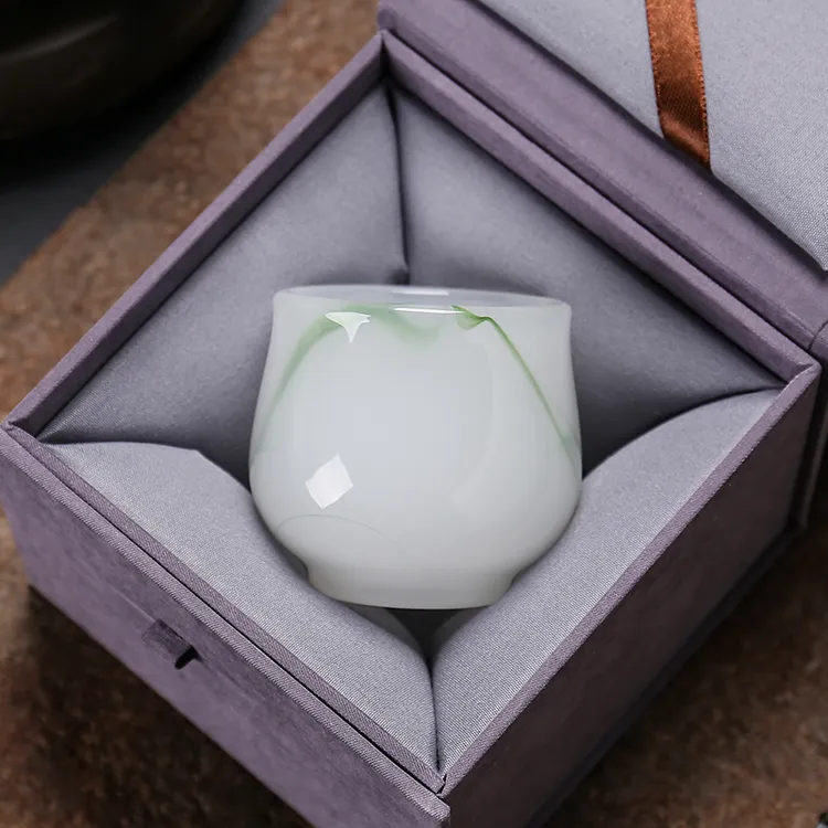 高档轻奢琉璃主人杯个人专用中式功夫茶杯品茗杯礼盒装喝茶杯