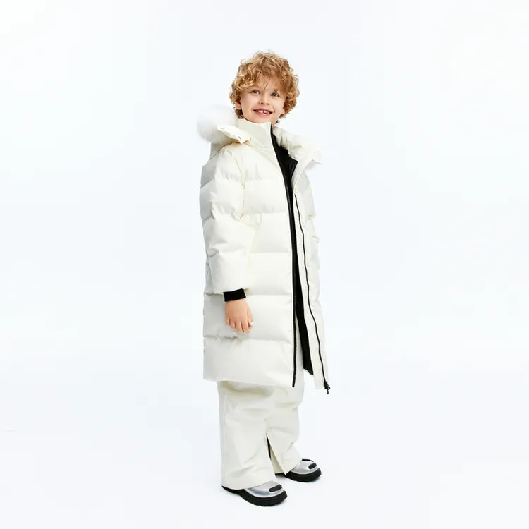 防风透湿防泼水littlemoco童装冬装新款男女童中长款羽绒服外套