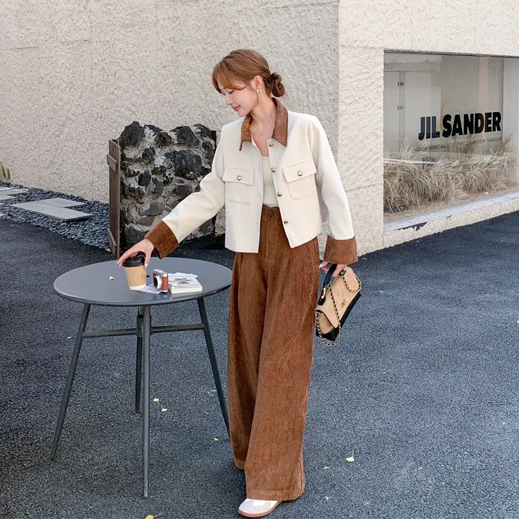 法式复古千金风套装裤2025秋冬新款小众ins风松弛感美拉德两件套