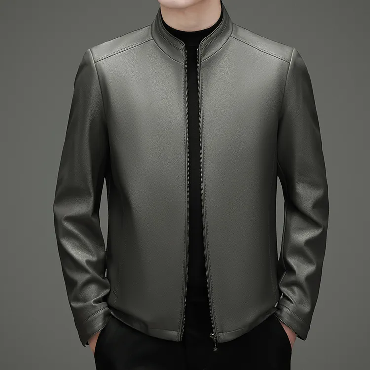 【海宁路易】8333秋冬新款25年 男士新款时尚（ 立翻领）休闲外套-6