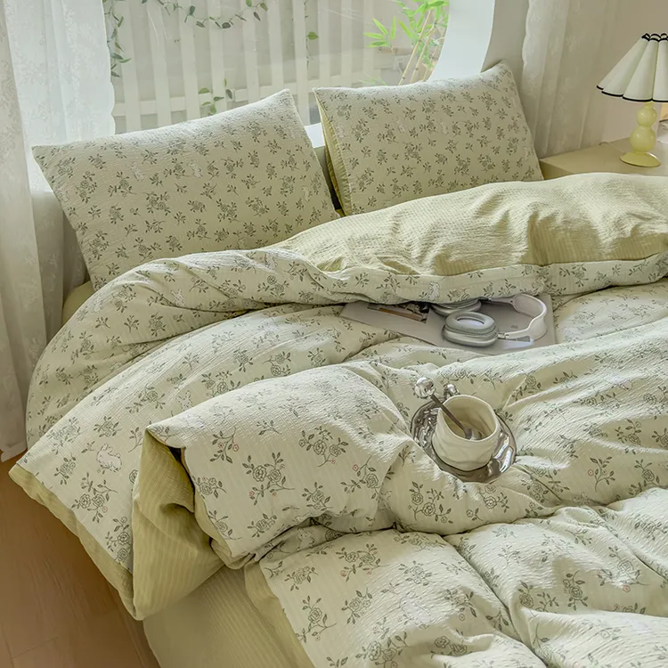 水洗棉被套单件1.5米x2米x2.3米双层纱A类学生宿舍单人被罩1.8米