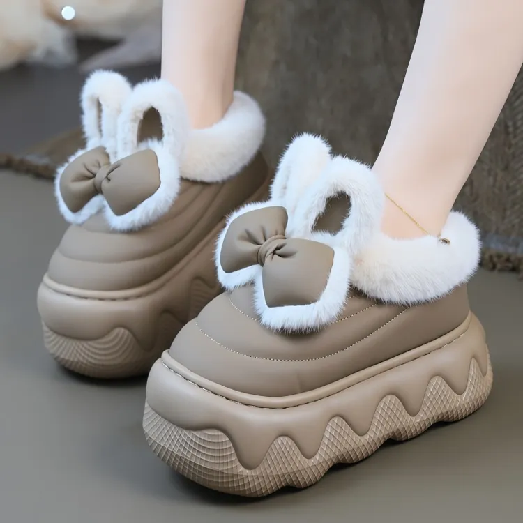 棉拖鞋女冬季包跟室内防滑家居棉鞋外穿加绒厚底防水月子鞋保暖