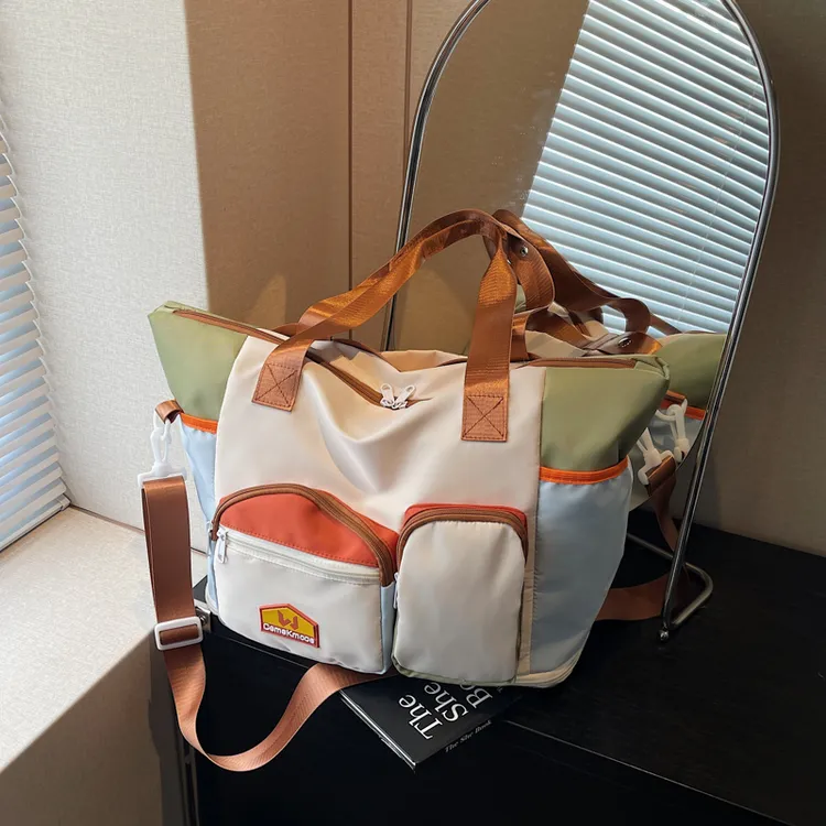 多巴胺配色防水大容量妈咪单肩轻便减负多功能斜挎健身瑜伽旅行袋