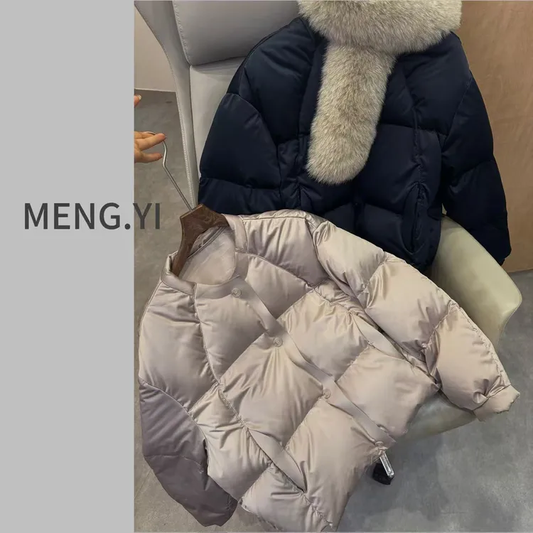 MENG.YI新国标90缎面光泽感高级简约羽绒服 5349