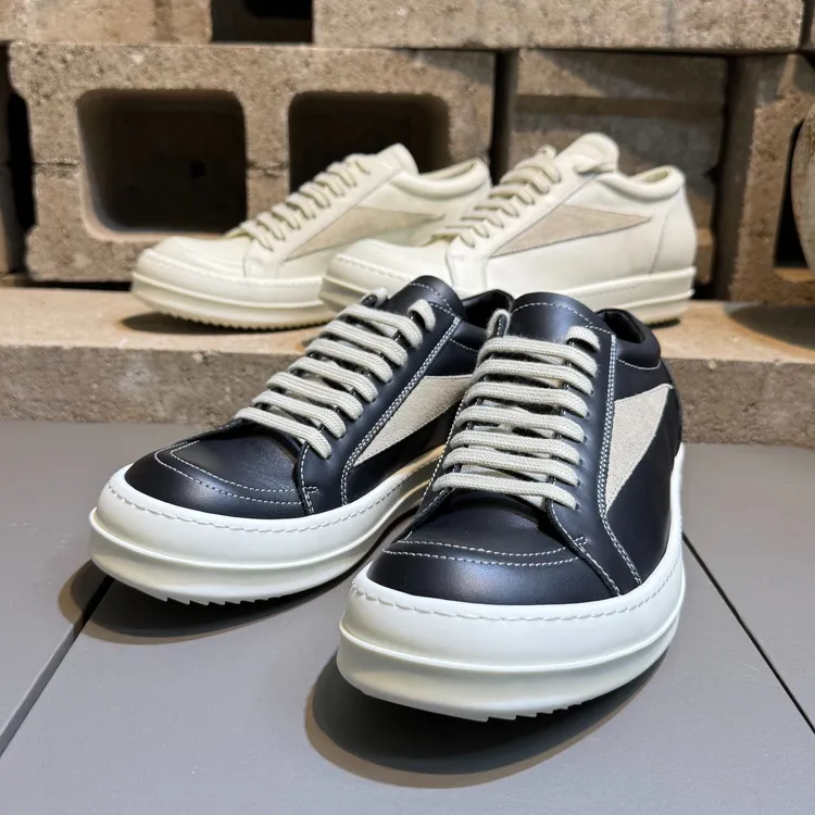 自主RO 纯原小三角万子低帮牛皮休闲男鞋暗黑系百搭高端男女鞋子