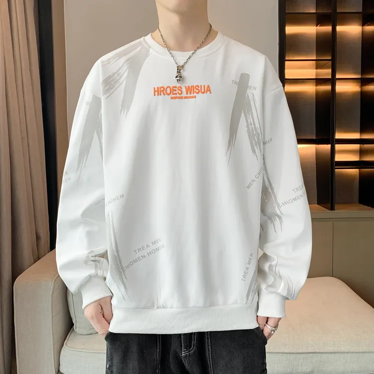 字母圆领男青少年印花卫衣打底衫春秋ins百搭