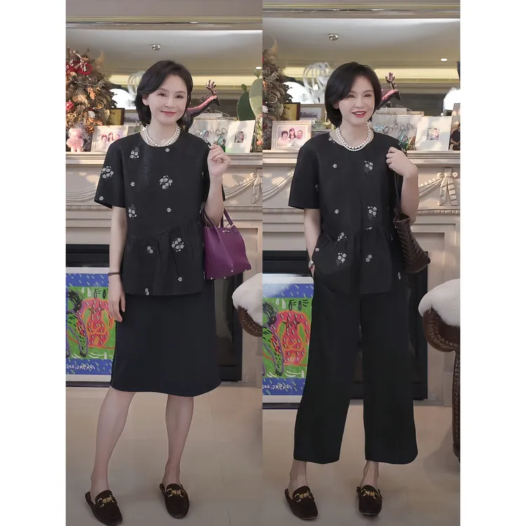 我是摩羯 晚香玉小衫 100桑蚕丝龟纹香云纱13万针十字绣花夏上衣
