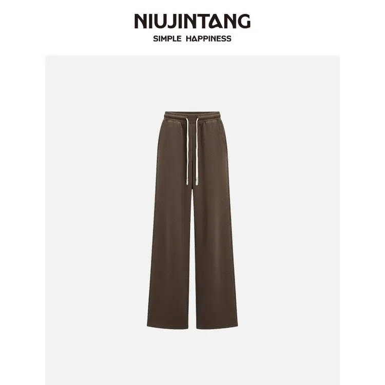 【NJT】2025年秋冬季时尚厚款松紧腰垂感直筒裤(无口袋)HRY0136
