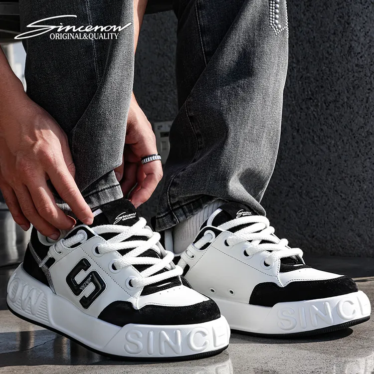 SINCENOW2025厚底春秋透气运动百搭增高运动休闲潮鞋流行男鞋板鞋