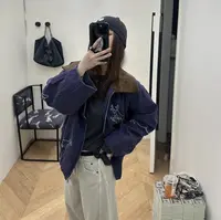 （薇薇安外套）savi同款夹克上衣秋季新款撞色翻领牛仔外套女3266
