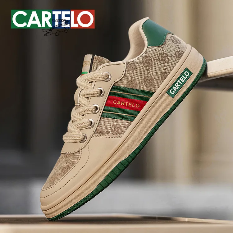 CARTELO/卡帝乐鳄鱼男款脏脏鞋秋冬复古风板鞋男士百搭时尚休闲鞋