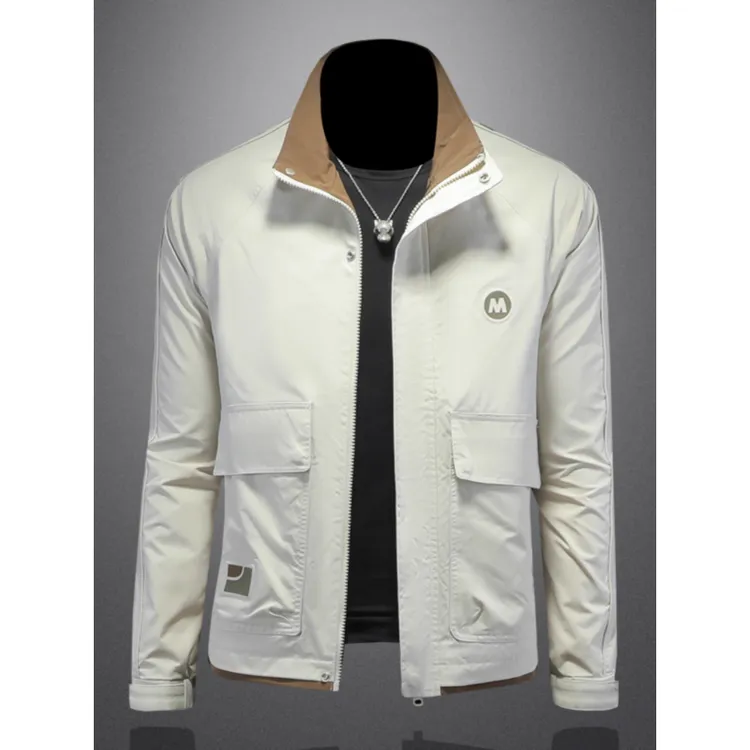 立领夹克外套男士春秋季2025年新款潮牌韩版修身休闲高端百搭上衣