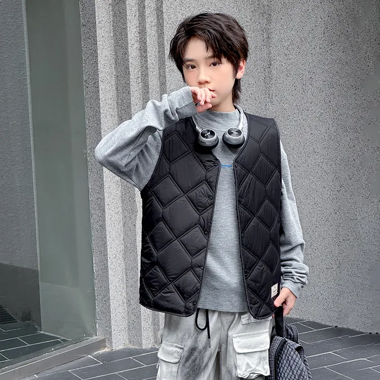 儿童加绒马甲男女童坎肩学生校服神器小孩冬季童装中大童内穿背心