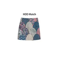 HDD- "绚烂多彩" 秋季女款定制法式撞色重工半身裙 Y8979