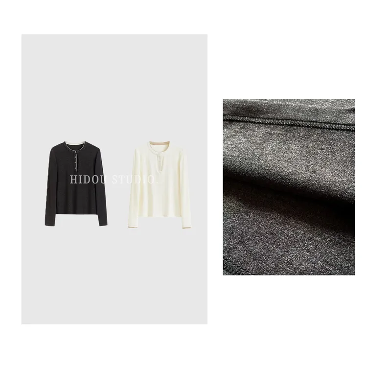 【痘痘私服】| 天丝+醋酸+羊毛！MC撞色亨利领打底上衣