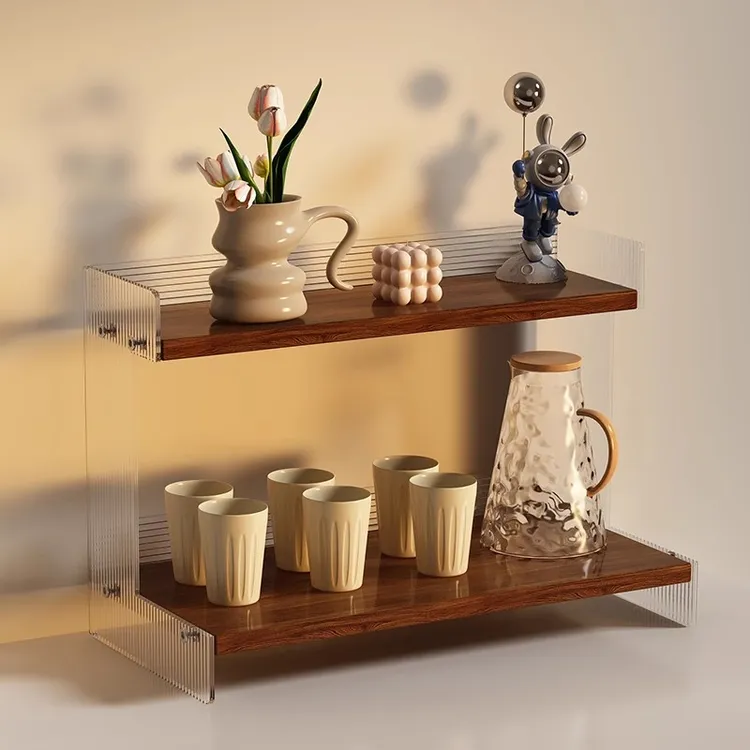 桌面置物架家用多层收纳架主卧必备家具客厅亚克力轻奢透明杯架子