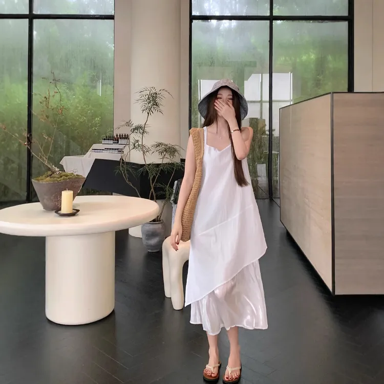 显瘦气质时尚甜美小众百搭吊带裙连衣裙|2025夏季新款韩系中长裙|