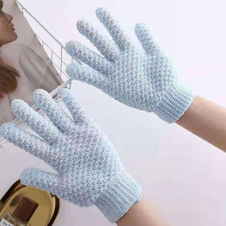 搓澡手套马卡龙色磨砂搓澡粉蓝欧式洁净搓澡巾纯色