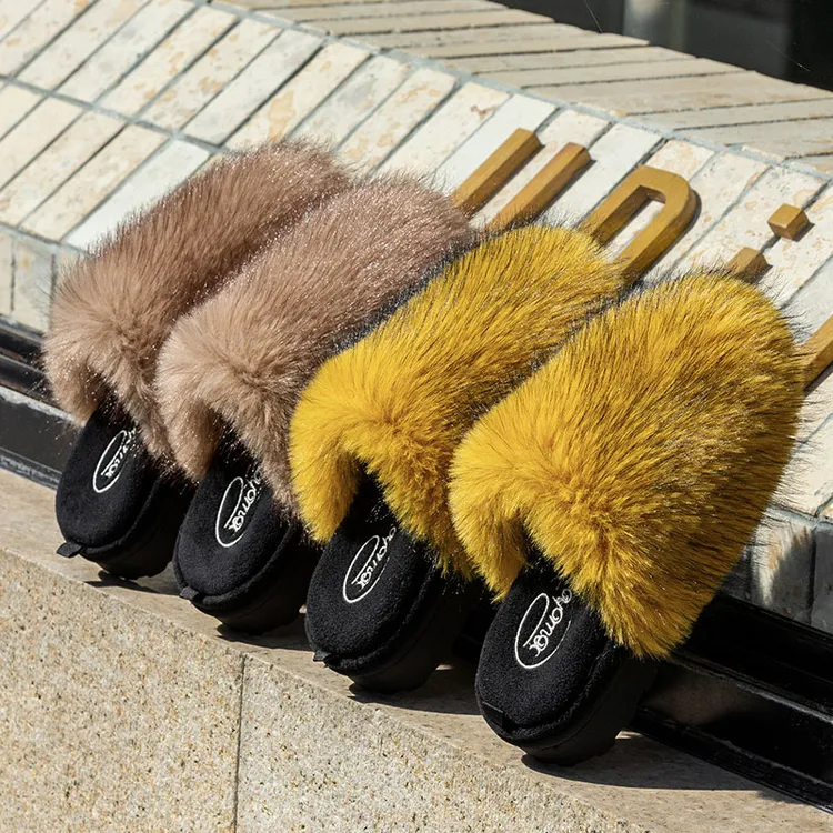 可拆卸】2025新款冬情侣厚底毛绒保暖室内女踩不踏棉拖外穿拖鞋