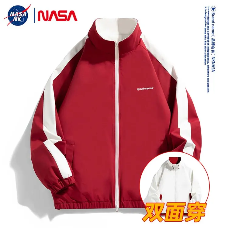 NASA联名双面穿防泼水夹克男女同款秋冬季立领外套休闲宽松冲锋衣