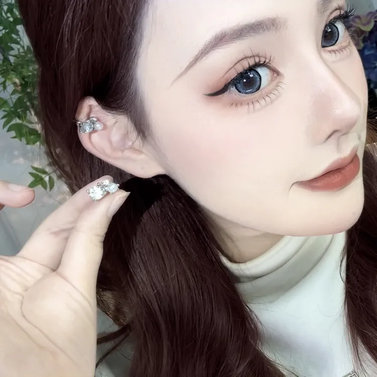 合金耳饰 超闪珠珠耳骨夹女冷淡风小众高级耳环轻奢百搭无耳洞耳