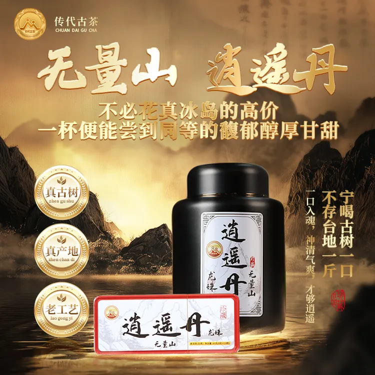 传代2025年无量山逍遥丹龙珠普洱普洱茶冰岛云南生茶8g*10颗/盒