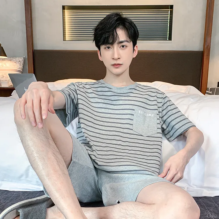 纯棉睡衣男士夏季2025新款短袖薄款夏天青少年男生大码家居服套装