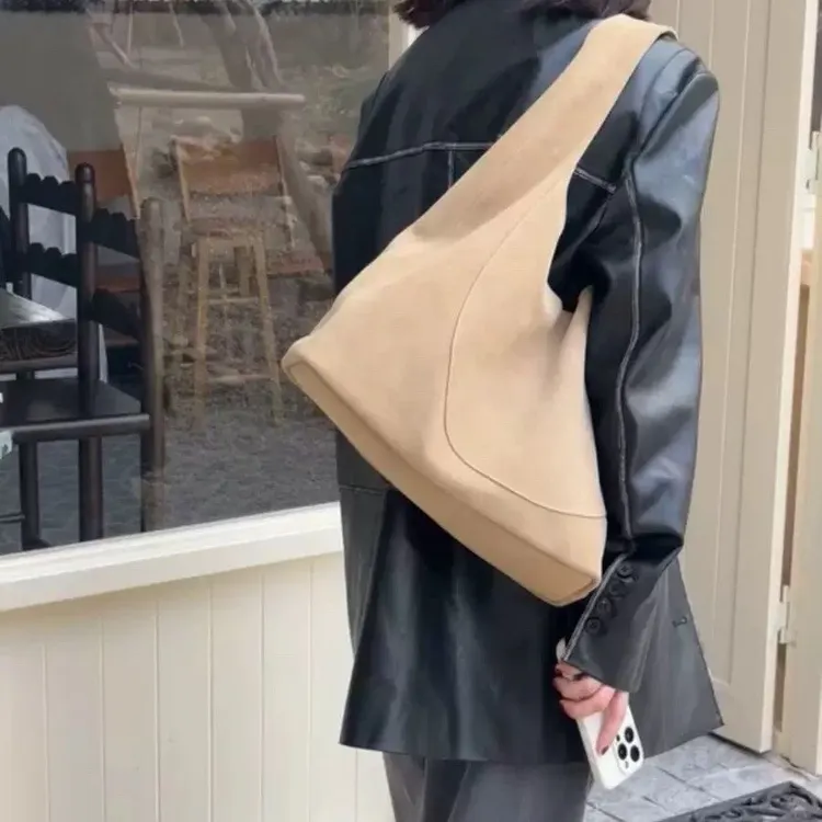 Zssz 复古磨砂大包包女2024新款秋冬季单肩高级大容量通勤托特包