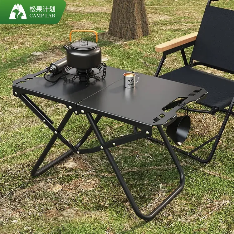 户外露营战术桌便携速开轻量化对折折叠桌IGT多功能碳钢烧烤桌子