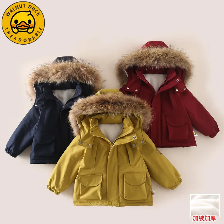 厚款韩版加厚加绒棉袄棉服工装百搭风洋气中长款儿童衣服秋冬款