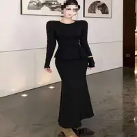 大码遮肉显瘦不规则秋冬新款小众设计感穿搭老钱风裙6022