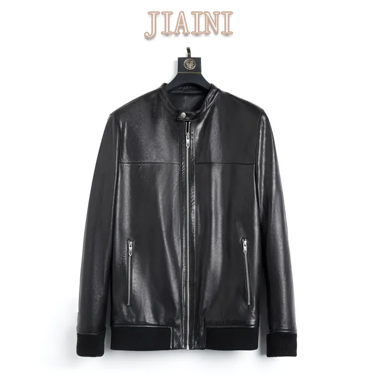 JIAINI/吉艾妮春秋新款毒液男士皮夹克“石腊”羊皮高端真皮皮衣