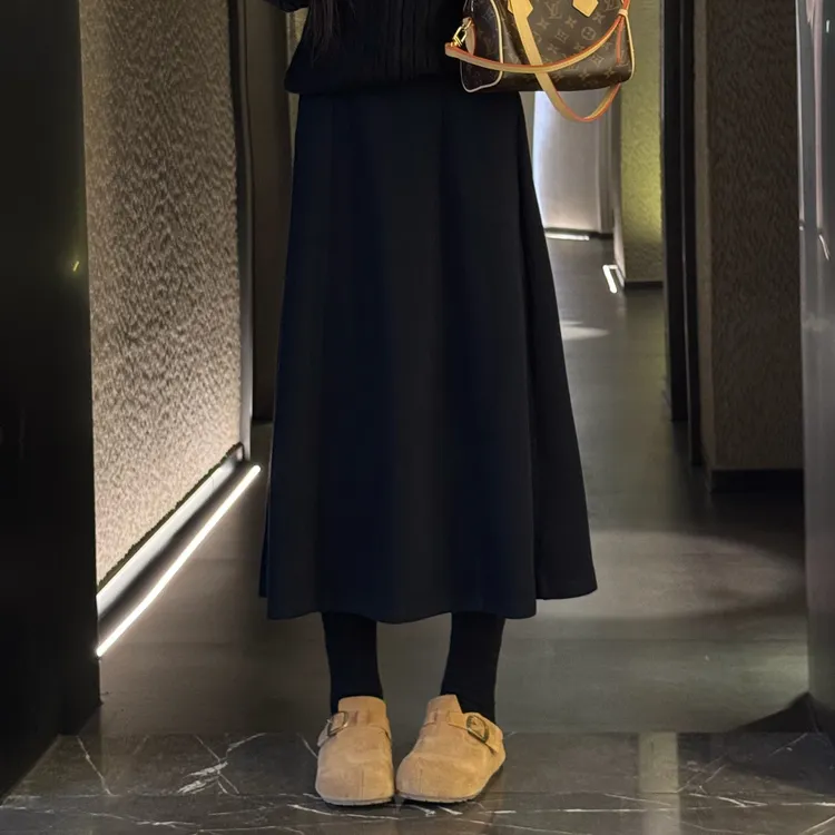 宿慕SUMU设计款显瘦六片裙12-3冬季新款时尚百搭休闲半身裙0881