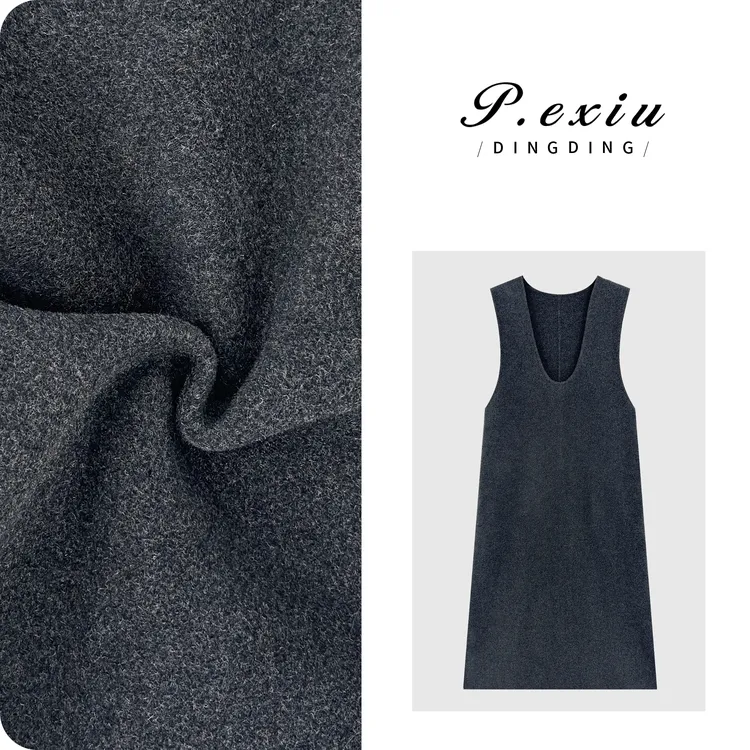 PanYiXiu/潘依绣【心动暖冬】山羊绒羊毛高级感叠穿U领连衣裙ZXA041
