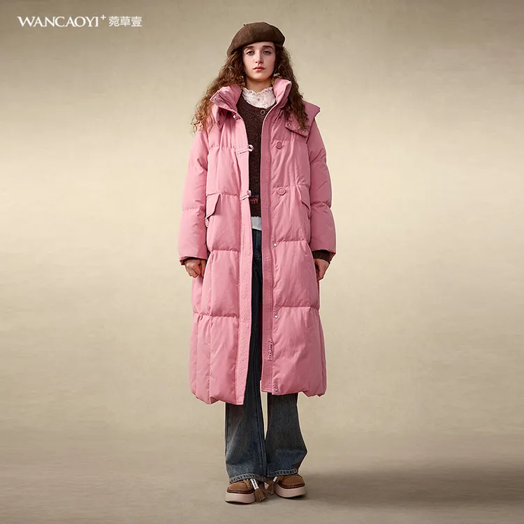 【商场同款】菀草壹2025冬简约气质连帽过膝外套Y15930551