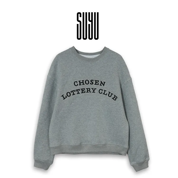 SUYU 【萤火芝士】套头厚款宽松型圆领卫衣百搭时尚