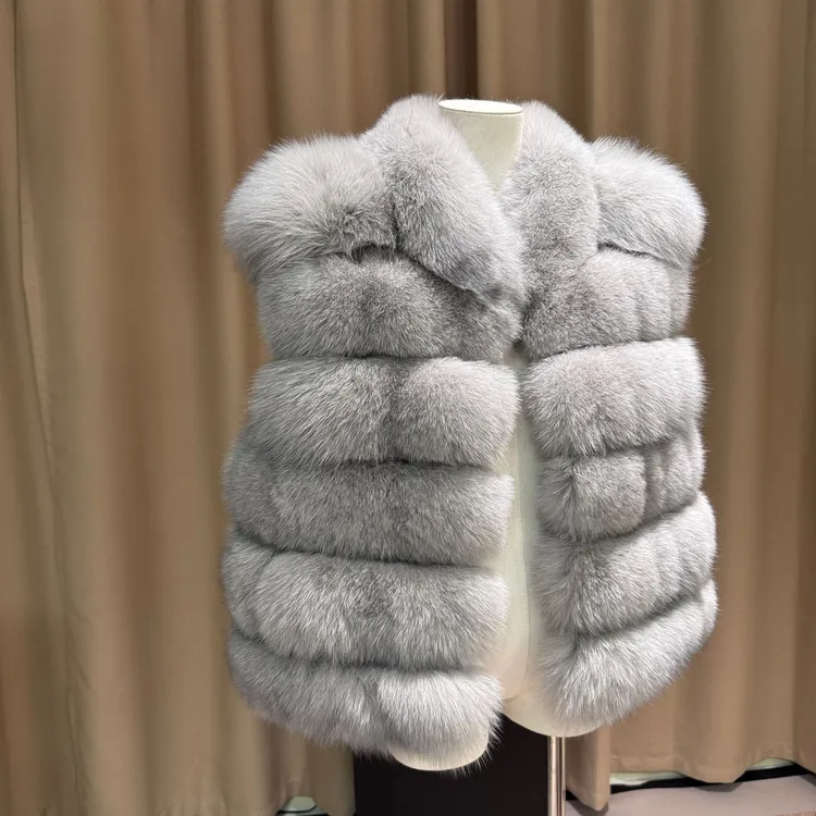 人造皮草 海宁皮草工厂整皮毛皮草马甲女新款外套真毛时尚短款