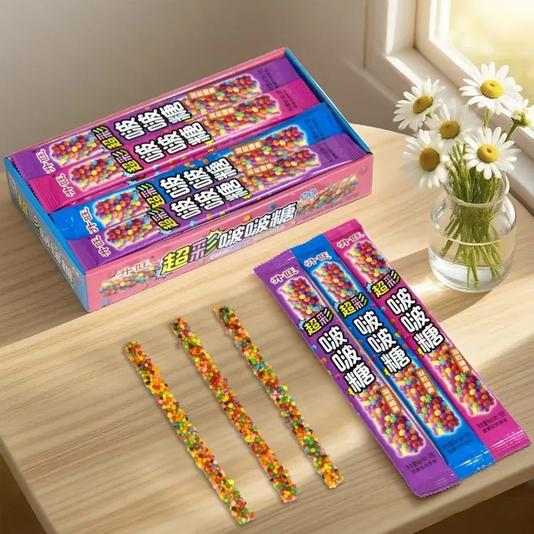 升旺超彩啵啵糖爆款网红超彩卷卷豆水果彩虹糖小卖部儿童休闲零食
