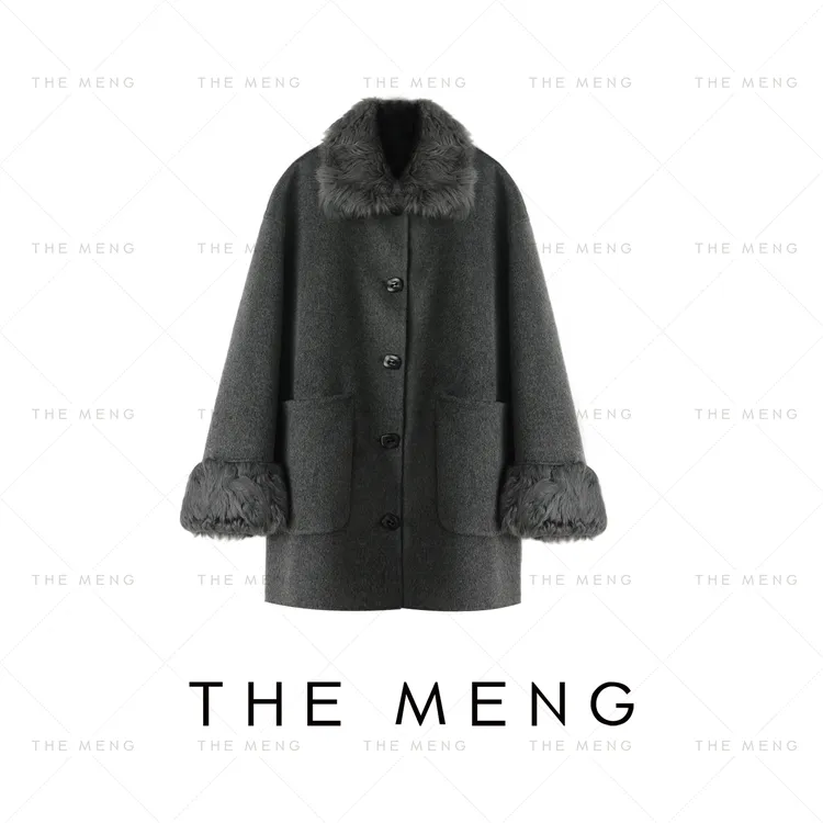 THE MENG【共度】高支羊绒绵羊毛翻领通勤毛呢大衣#M253K1346