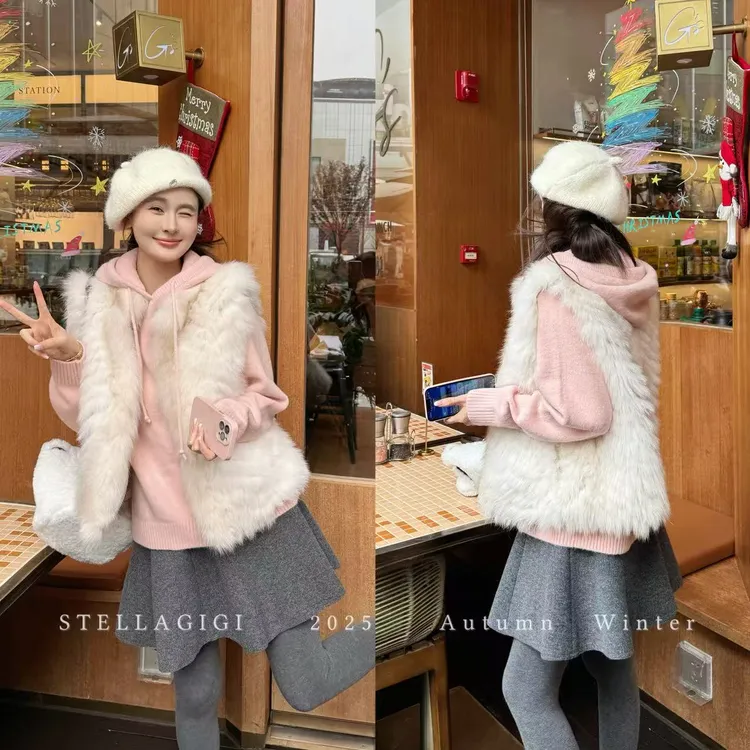 SG / 郭幂幂 AW 晴山暮雪 晕染狐狸毛皮草马甲MJ-20253126