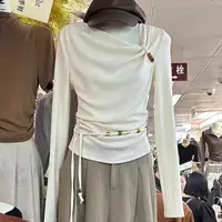 杏色珍珠上衣➕腰带上衣