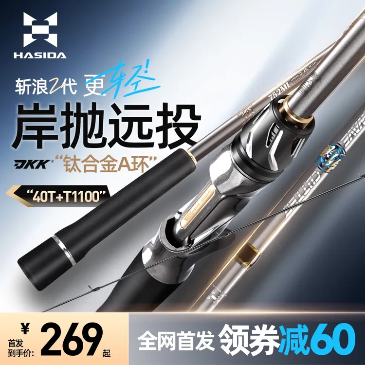 哈斯达斩浪二代远投路亚竿翘嘴超级远投海鲈竿直柄岸抛远投路亚竿