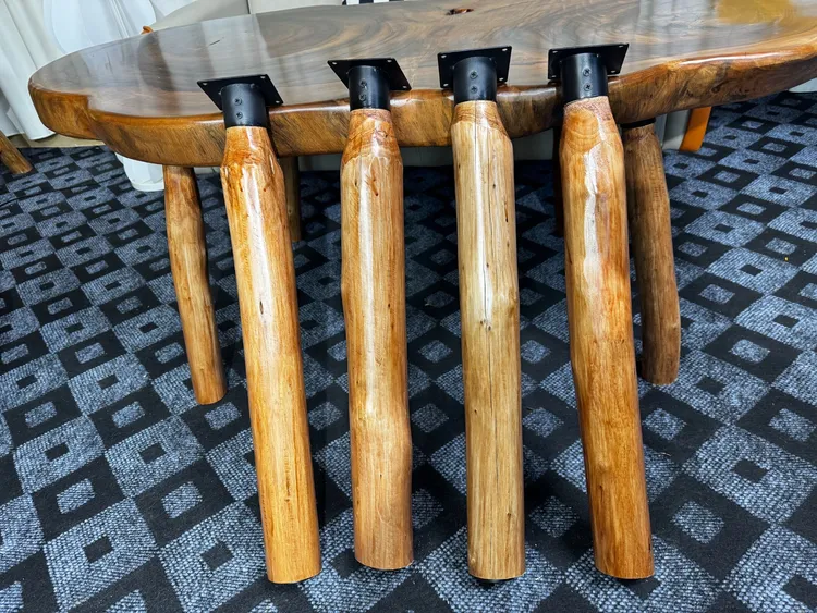 实木茶桌桌腿 可拆卸方便稳固好拆装白桦木材质可调节高度