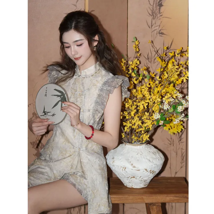 COCO BECCI【海棠春醉】高腰显瘦国风时尚刺绣套装CFLJB354023AB