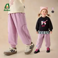 Amial秋季新款立体贴布趣味百搭休闲裤中性款舒适休闲裤XQ5XK396