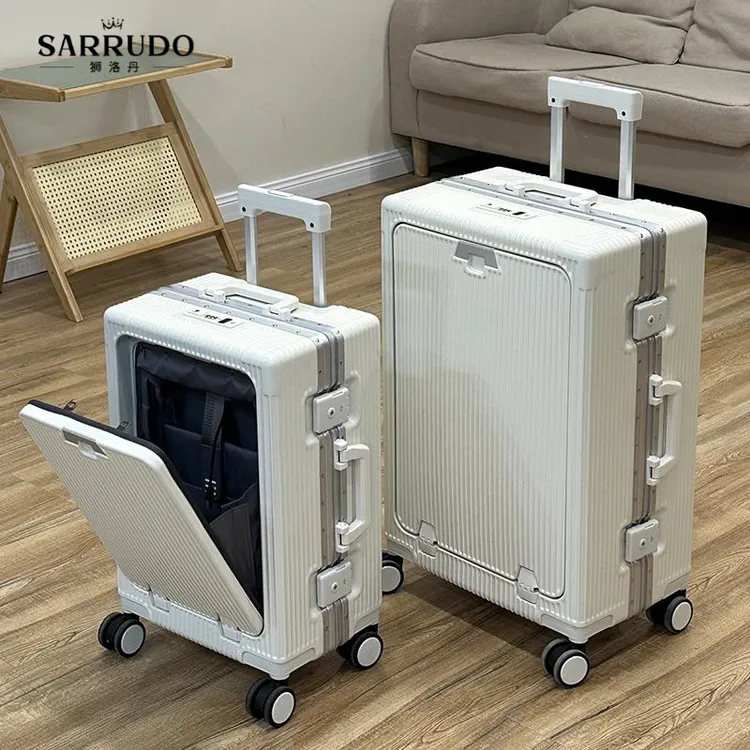 狮洛丹前开盖行李箱女20寸登记旅行箱2025新款密码皮箱子24寸男