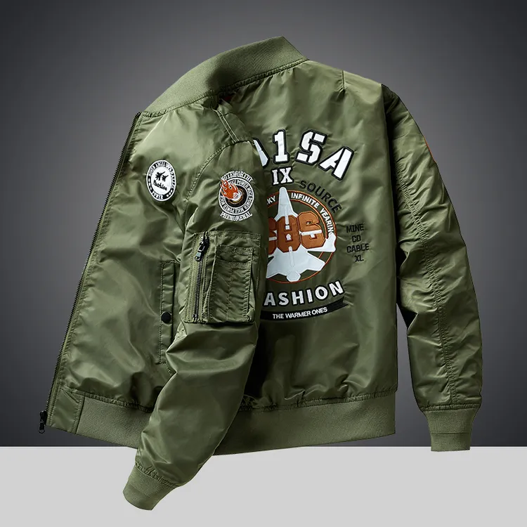 秋季MA1飞行员夹克男宽松休闲外套潮牌刺绣棒球服户外情侣机车服