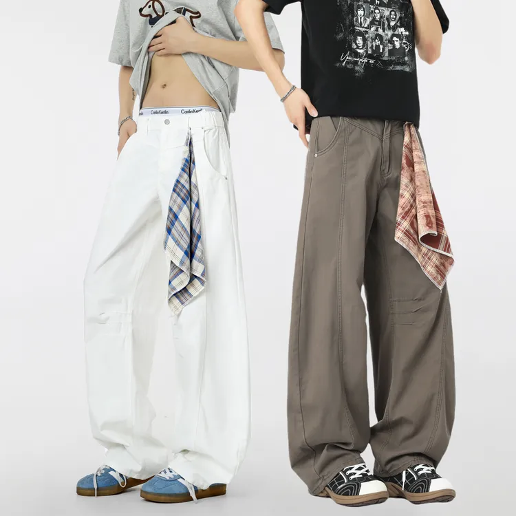 【叫我裤里难】美拉德休闲裤秋冬男女直筒弯刀裤男美式潮牌学生阔腿