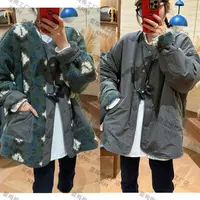 XMM.【两面穿卷卷毛外套】加绒加厚款外套时尚百搭潮流宽松秋H77002