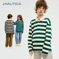 NAUTICA 童装长袖POLO衫儿童条纹T恤复古经典